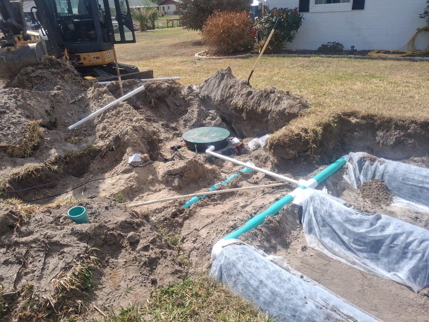 Septic tank and distribution box serviced by Alpha Environmental in Central Florida